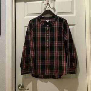 J. Crew Black and Red Plaid Blouse